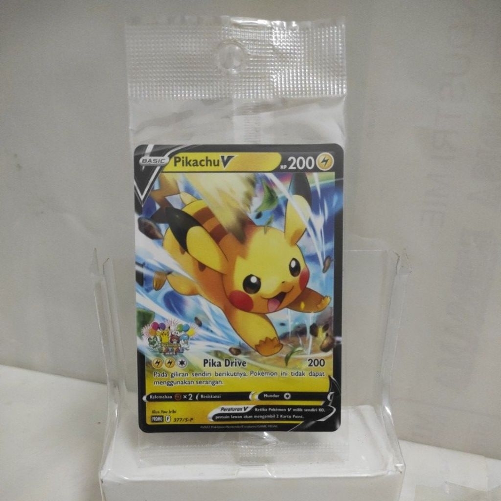 pokemon tcg PIKACHU V. 377/sp . promo indonesia