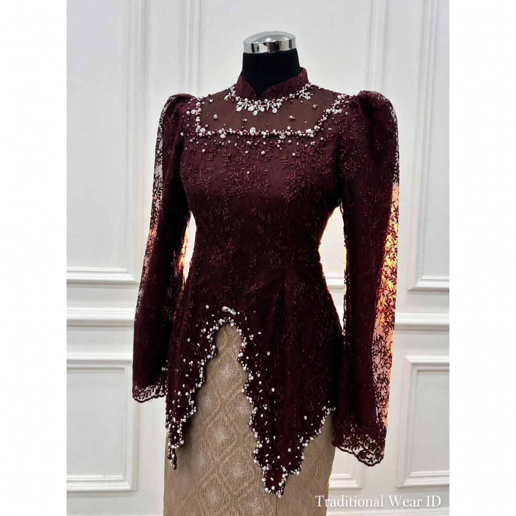 Kebaya Aluna Lace Furing Payet Mutiara Kebaya Pesta Baju Wisuda