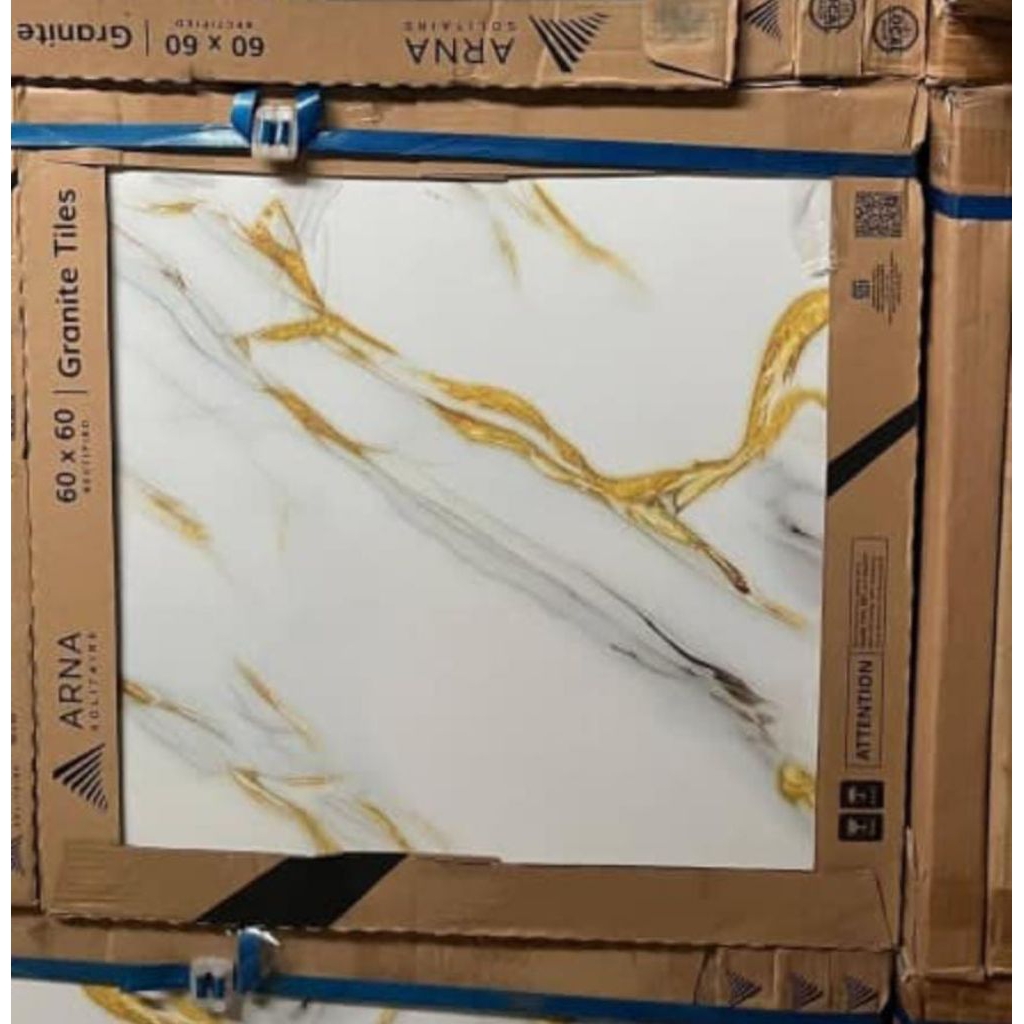 Granit lantai Arna  60x60 corak emas Glossy mewah local