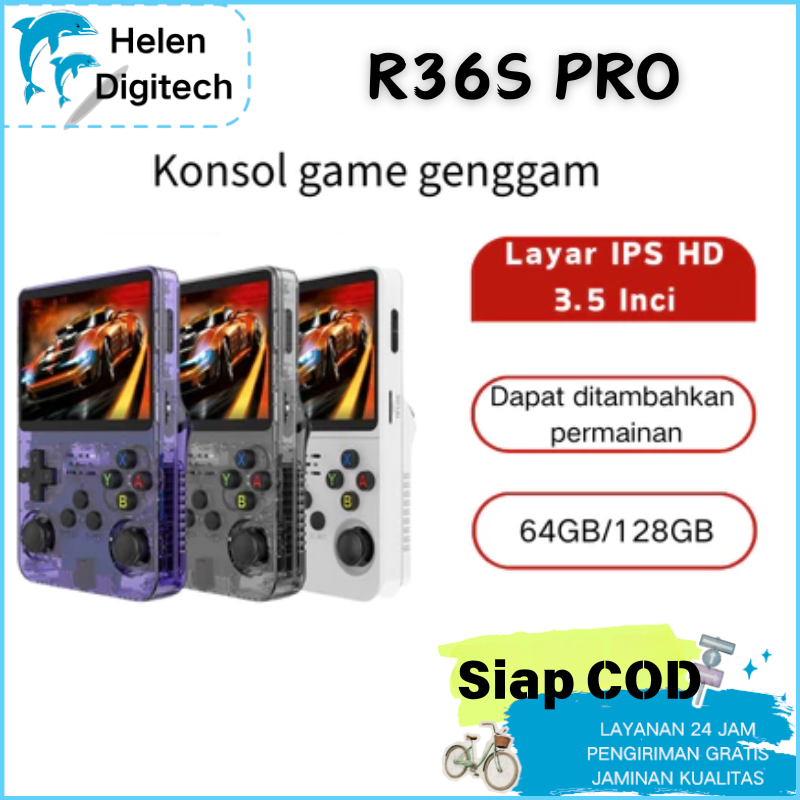 R36S Game Retro 64GB PSP Handheld Best Gaming Konsol Game PSP PS1 Nintendo Gameboy R36S Hadiah Untuk