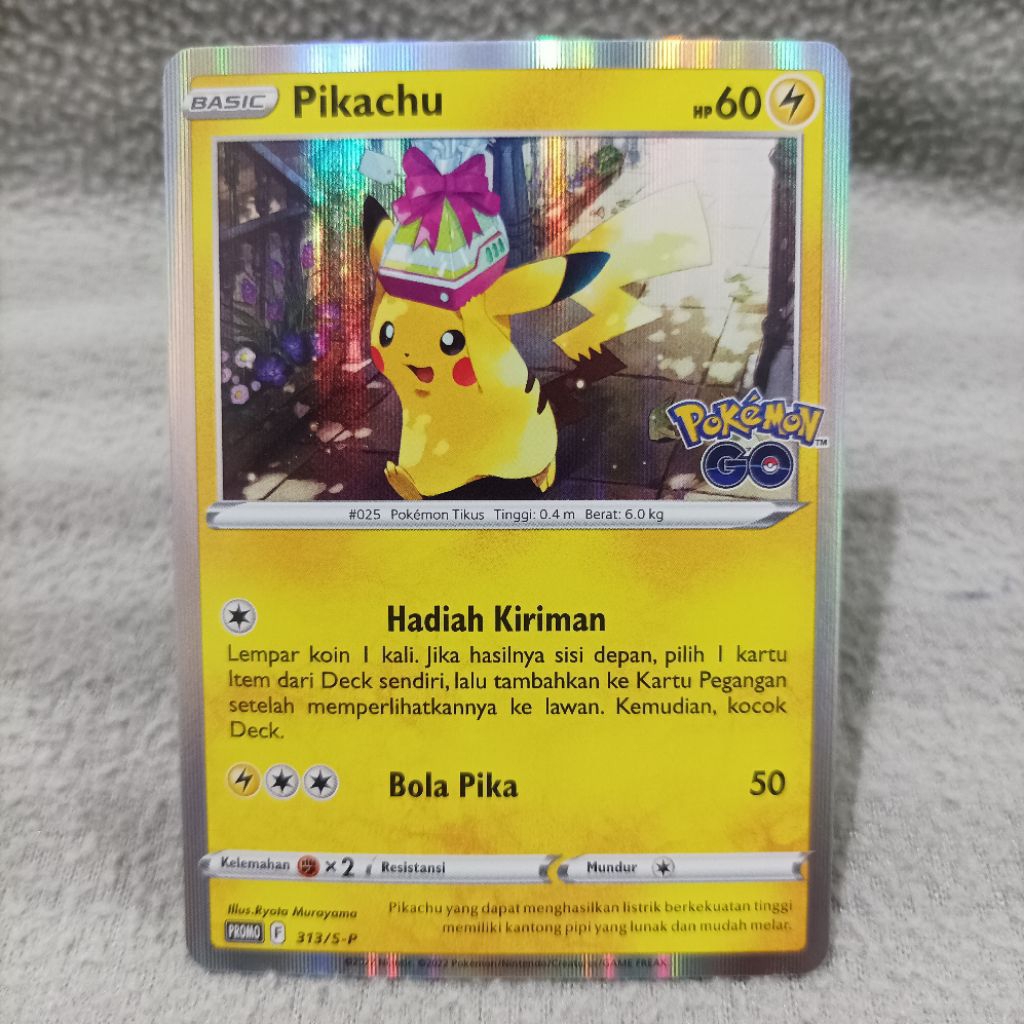 Pokemon indonesia TCG pikachu 313/S-P pokemon go promo card