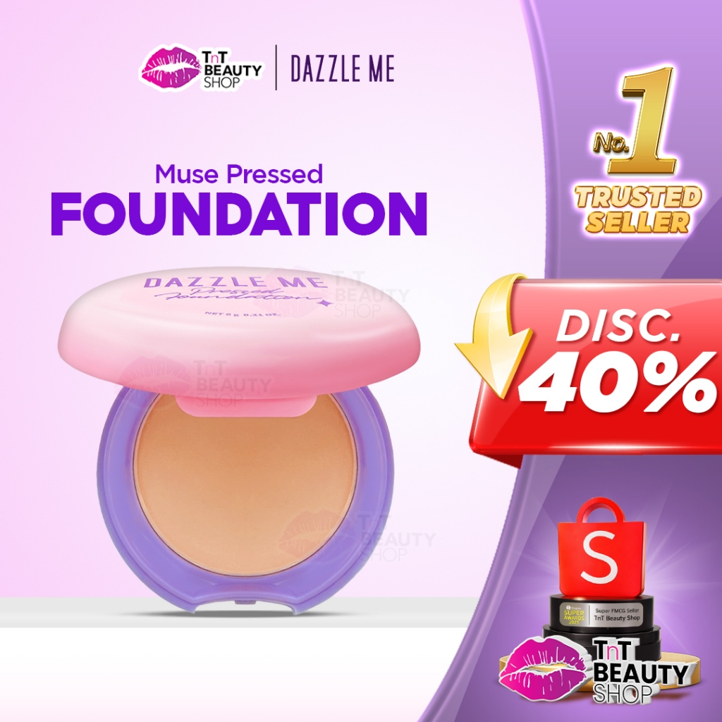 DAZZLE ME Muse Pressed Foundation | Compact Powder | Oil-control | Bedak Padat | TnT Beauty Shop
