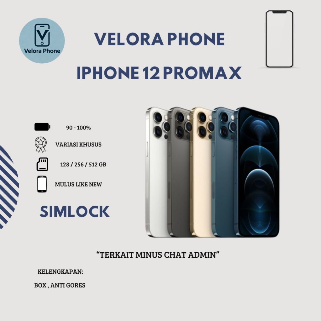 iPhone 12 Pro Max Inter Second – Ori Fullset | Minus Mulus | Lancar Game/Live/Video | 128/256/512GB 