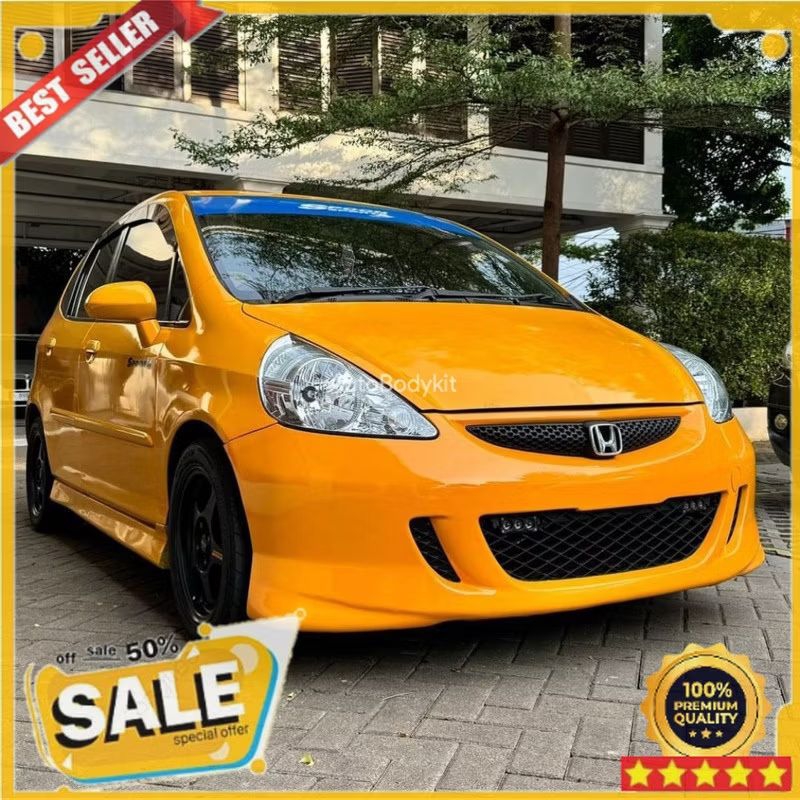 bodykit full bemper jazz gd3 Vtec MMC 2004 - 2007 adaptasi vtec include Grill Jaring