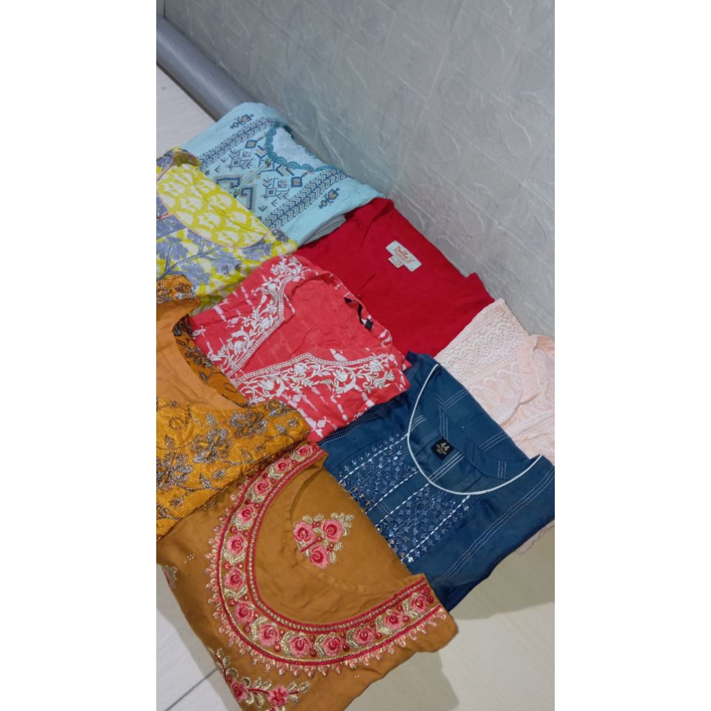 Baju india set dupata celana random