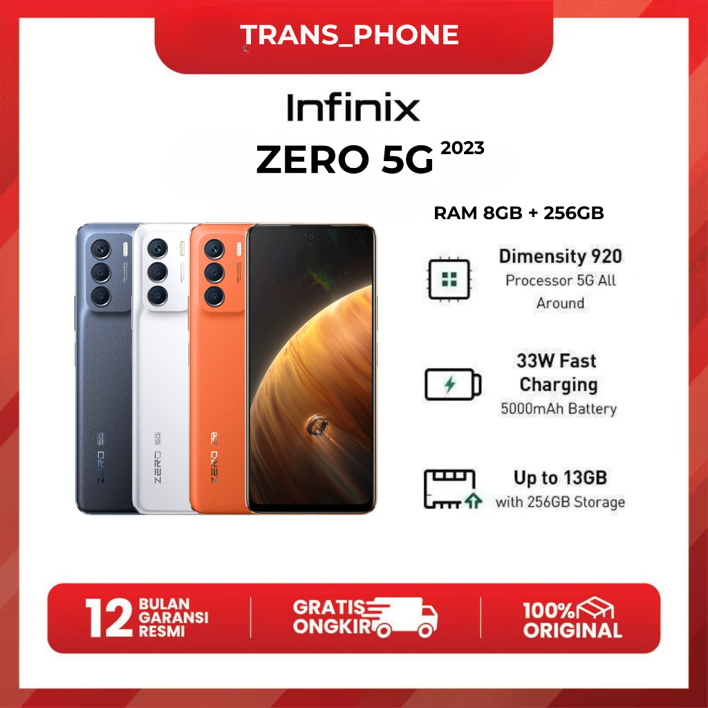 Infinix ZERO 5G 2023 8/258GB  8/128GB Garansi resmi (Infinix)