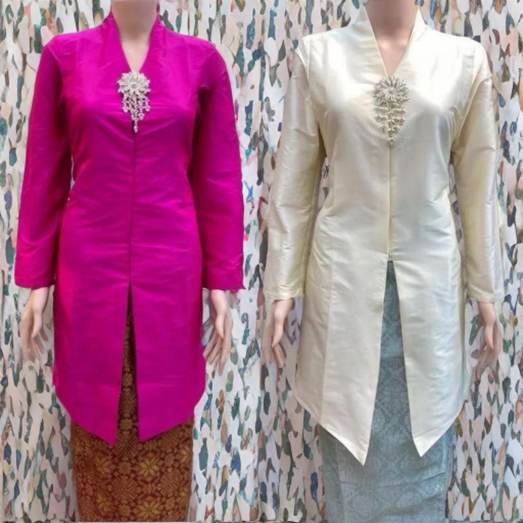 Atasan Kebaya Encim Tunik Tafeta bahan premium  Kebaya Tunik Kurung Melayu  / Kebaya Tunik Rok songk