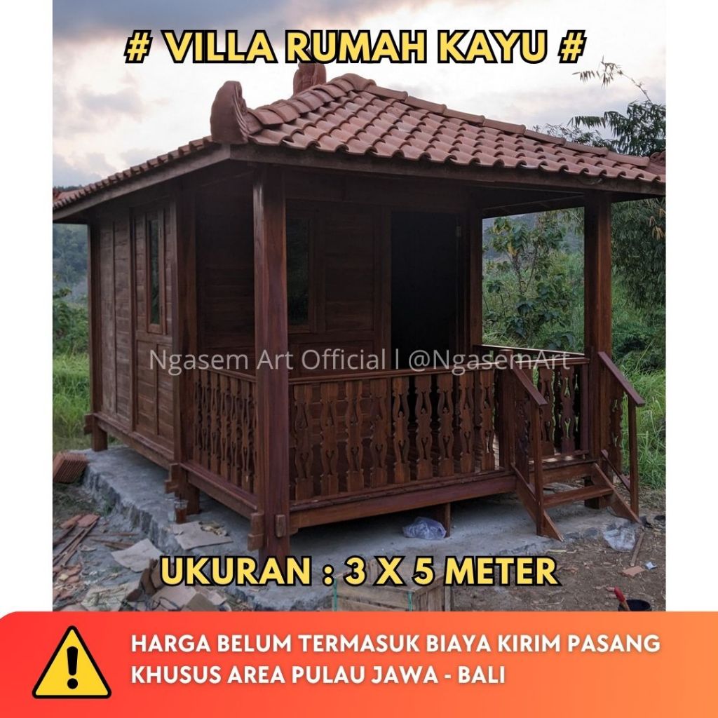 Katalog Villa Rumah Kayu 3 Meter x 5 Meter Model Custome