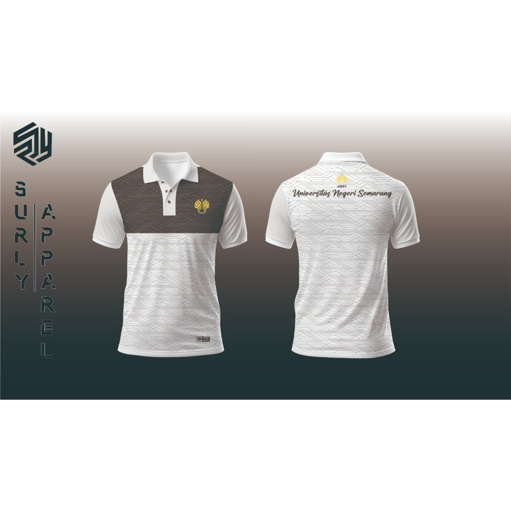 Jersey Kaos Polo Shirt Universitas Negeri Semarang Putih unnes