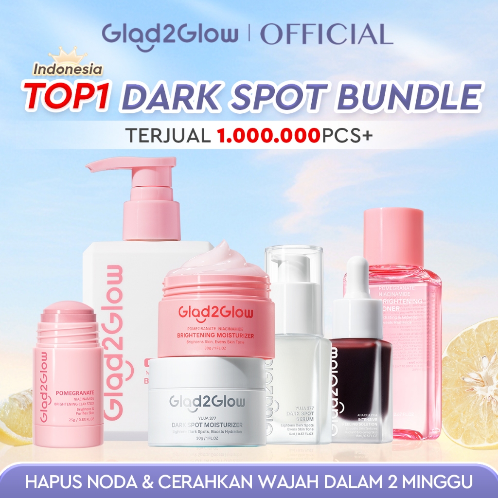 Glad2Glow Symwhite 377 Dark Spot Bundle 7PCS-Yuja Skincare Cerah 377 Moisturizer+Dark Spot Serum+Cle