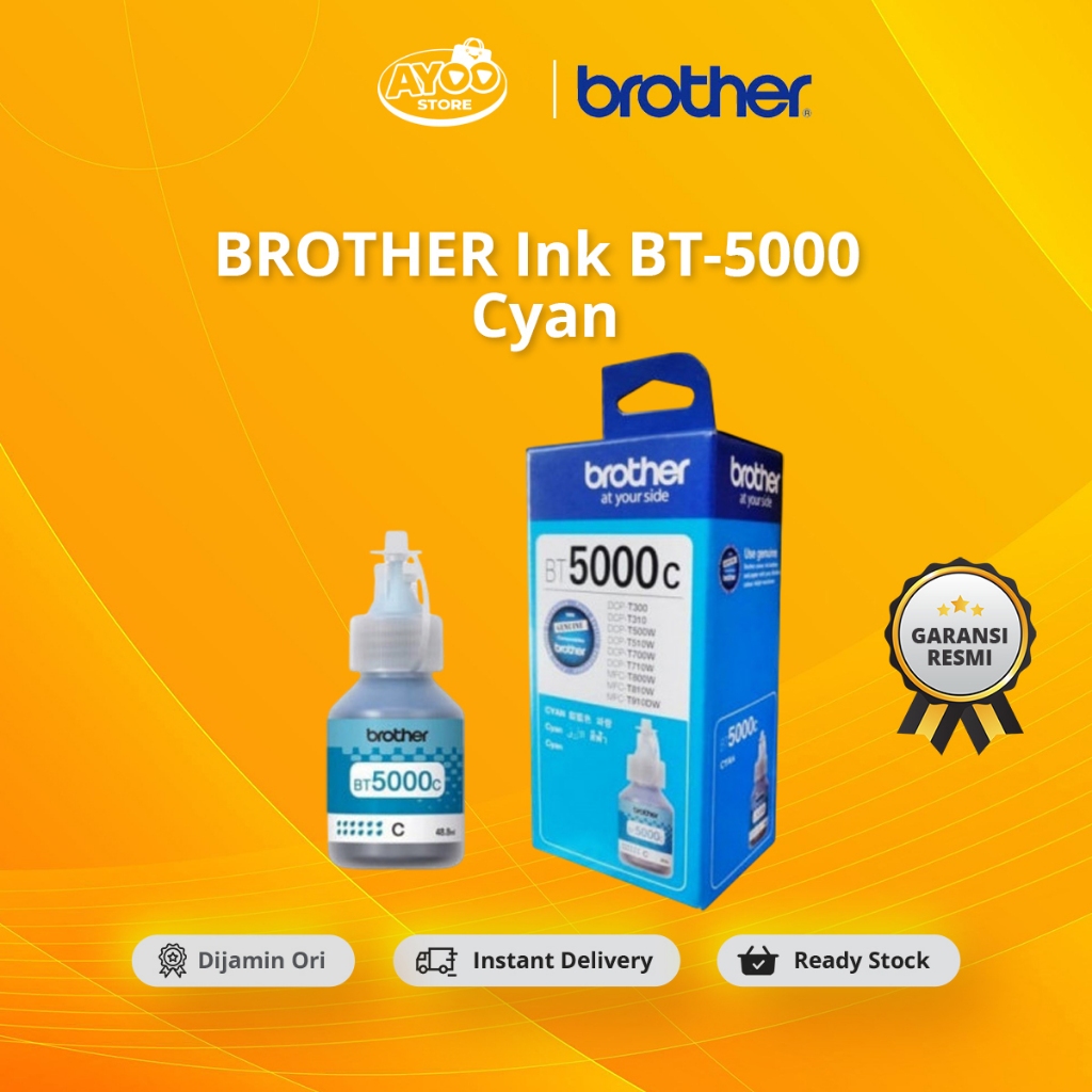 Tinta BROTHER BT-5000 Cyan Original Ink BT5000 C Garansi Resmi Printer DCP T220 DCP T420W DCP T520W 