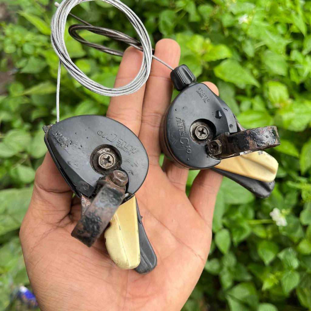 Shifter operan sepeda 3x7 speed kanan kiri shimano altus C10 lepasan federal original japan