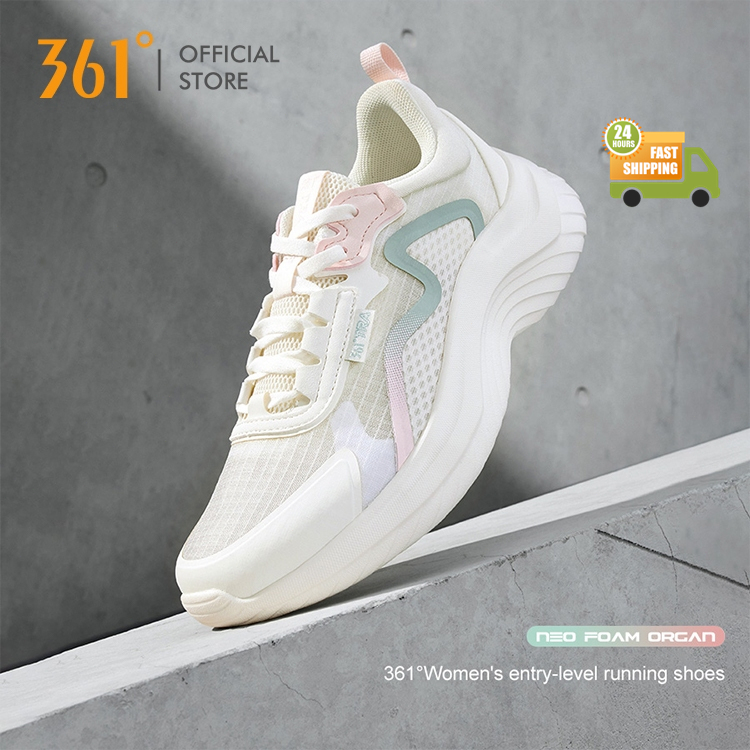 361 Degrees Soft Step 1.0 SE Sepatu Olahraga Lari Wanita untuk Komuter serta Outdoor yang Ringan Ber