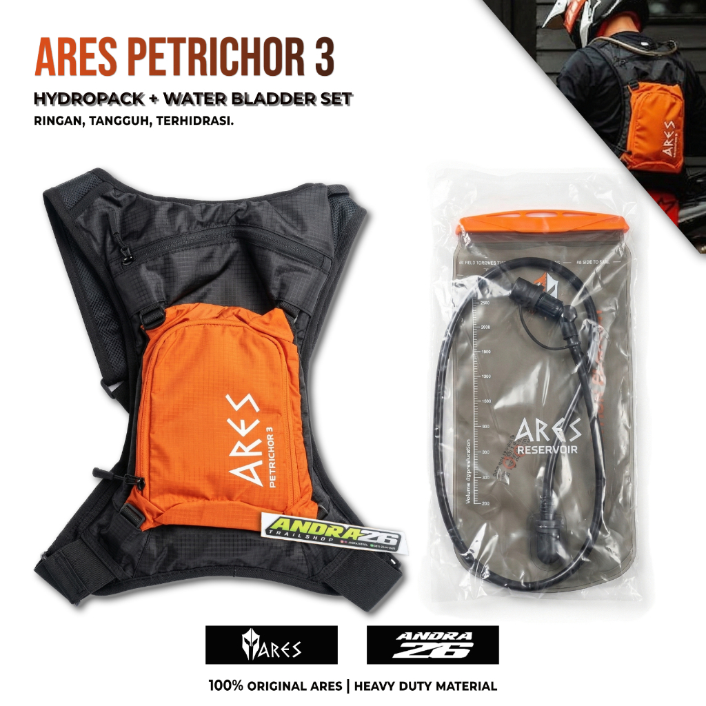 Tas Hydropack Ares Petrichor 3 + Water Bladder Set Original - Tas Punggung Trail Enduro Motocross