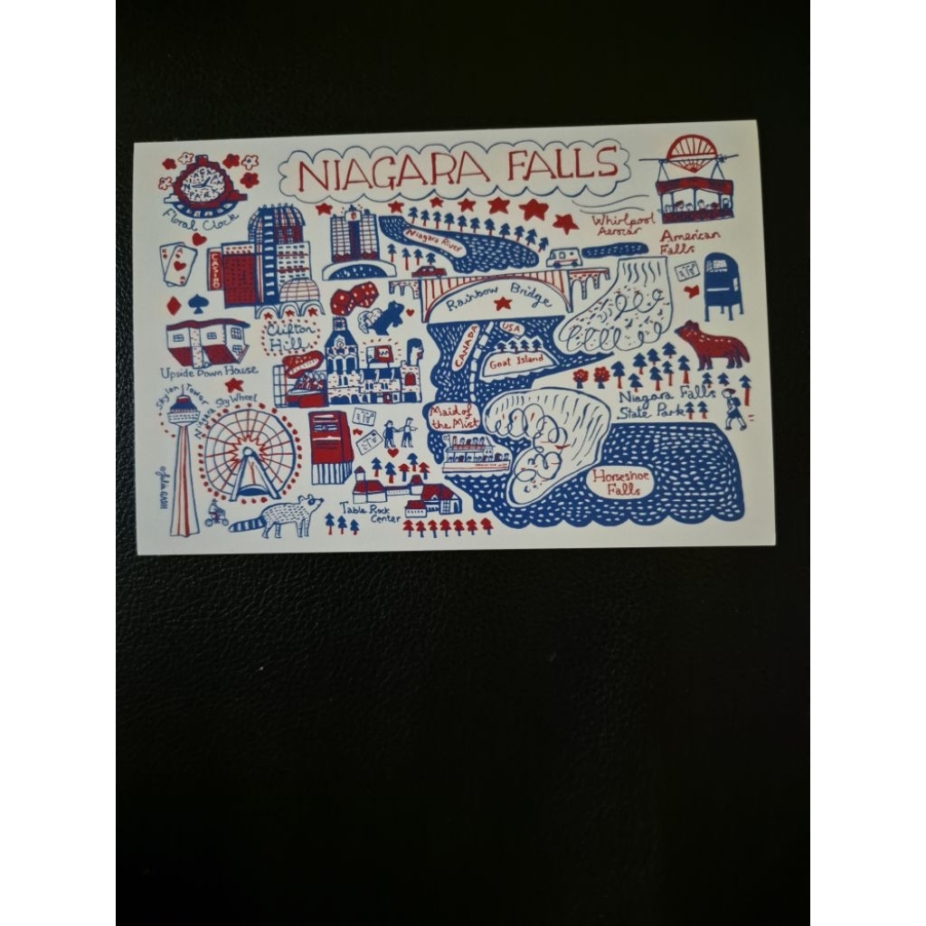 kartu pos niagara falls air terjun canada postcard