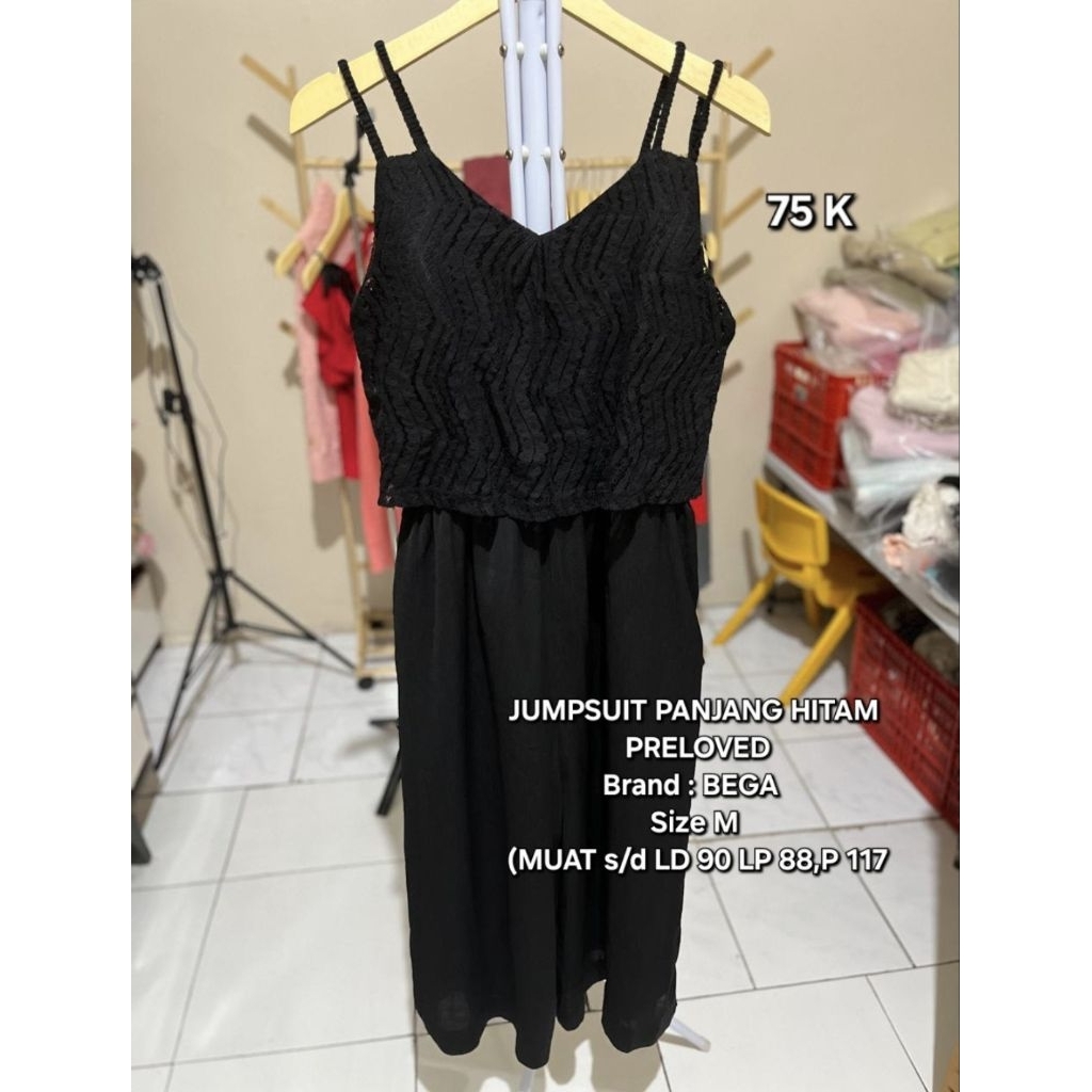 JUMPSUIT PANJANG HITAM WANITA PL