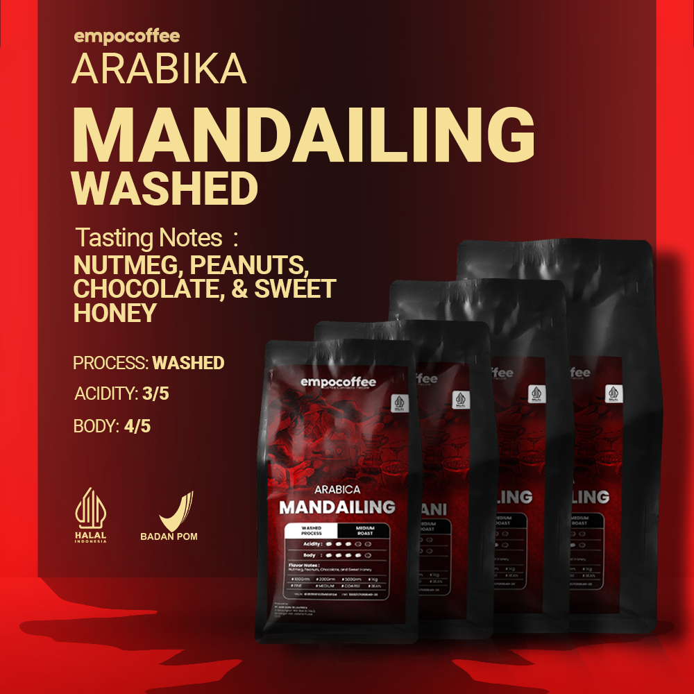 Empo Coffee Biji Kopi Bubuk Arabika Mandailing Sumatra Arabica Coffee Roasted Bean Coffe Roast Beans