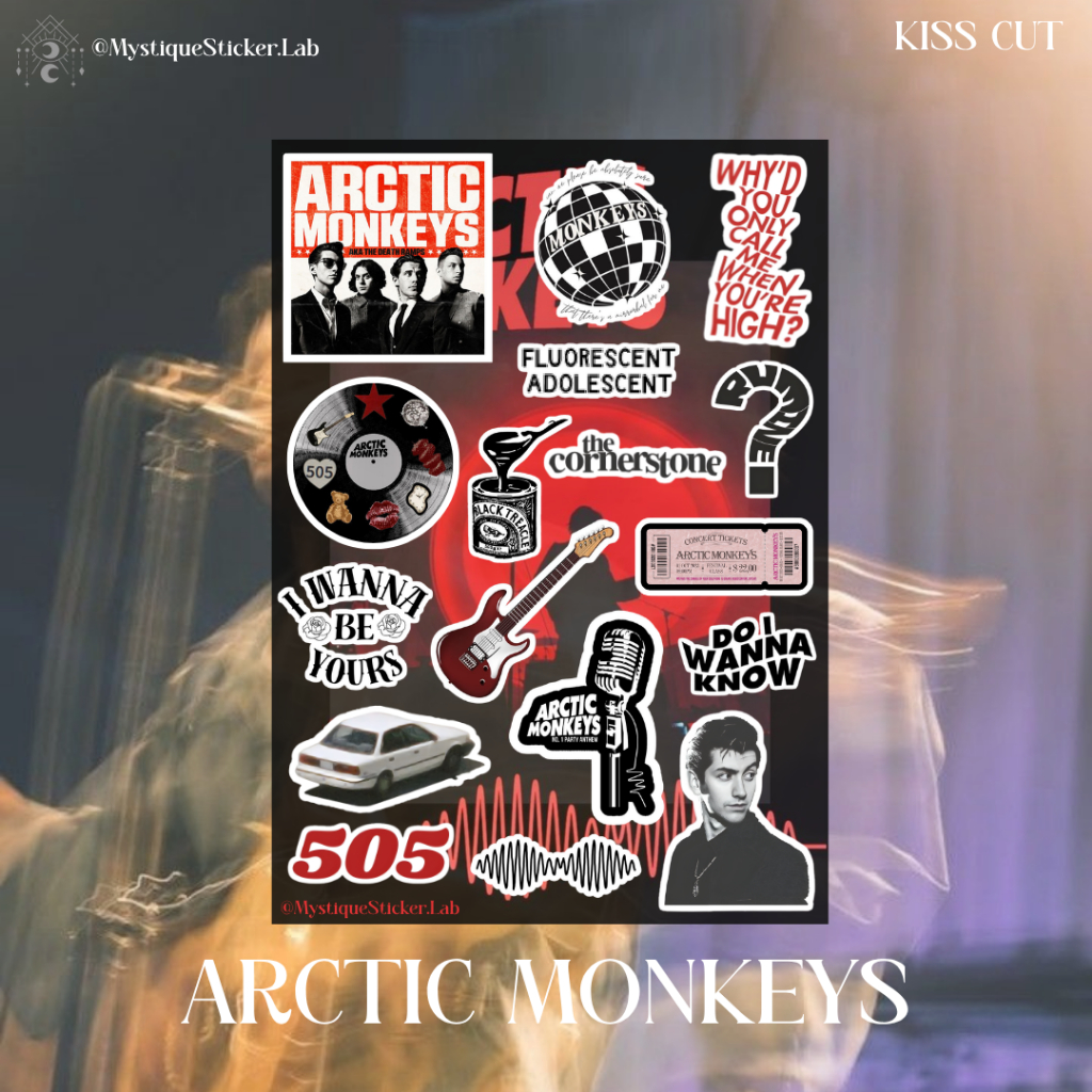 [NEW] [READY] Sticker Arctic Monkeys Pack | 17 Pcs | Kertas A6 | Vinyl Glossy + Laminasi | Tahan Air