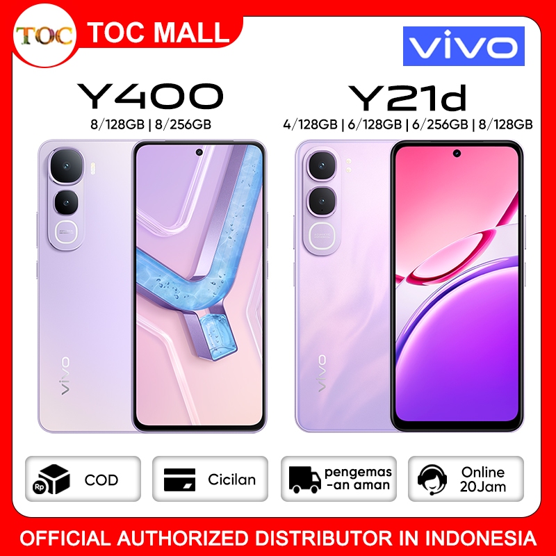 Hp Vivo Y21d/Y400 8/128GB 8/256GB terbaru 2025, 6000mAh Battery, Tahan Banting Ekstrem, 50MP Kamera