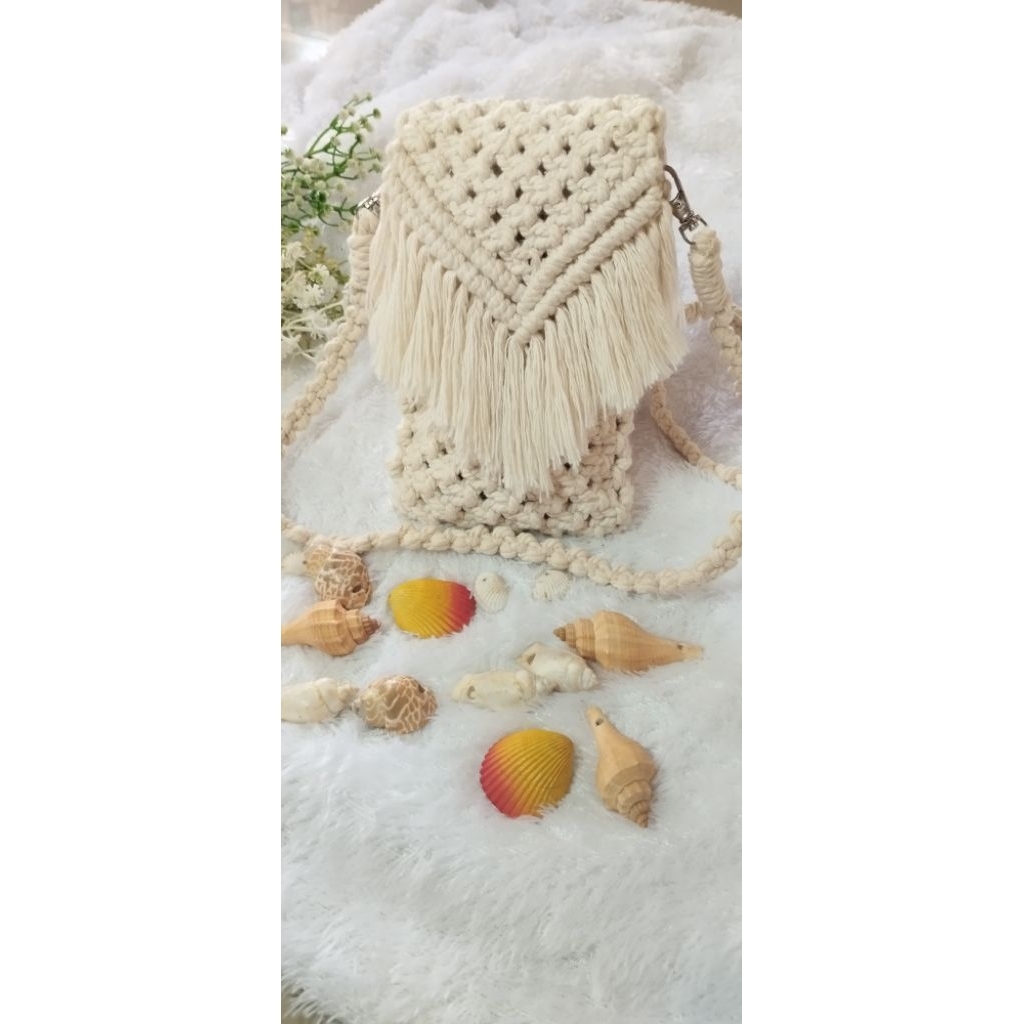 Tas boho macrame handmade,tas hp macrame estetik