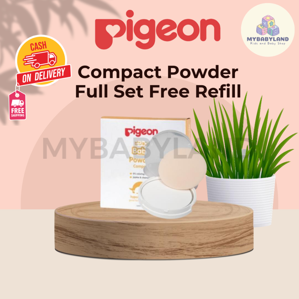Pigeon Baby Compact Powder Full Set Free Refill | Pigeon Powder Compact | Pigeon Bedak Padat Bayi | 