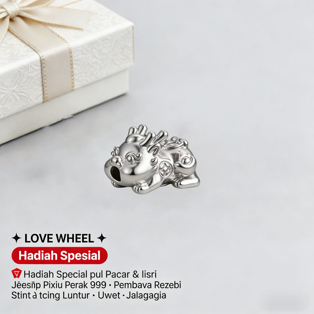 Manik Pixiu Versi Lucu Perak 925 / Aksesori DIY Gelang