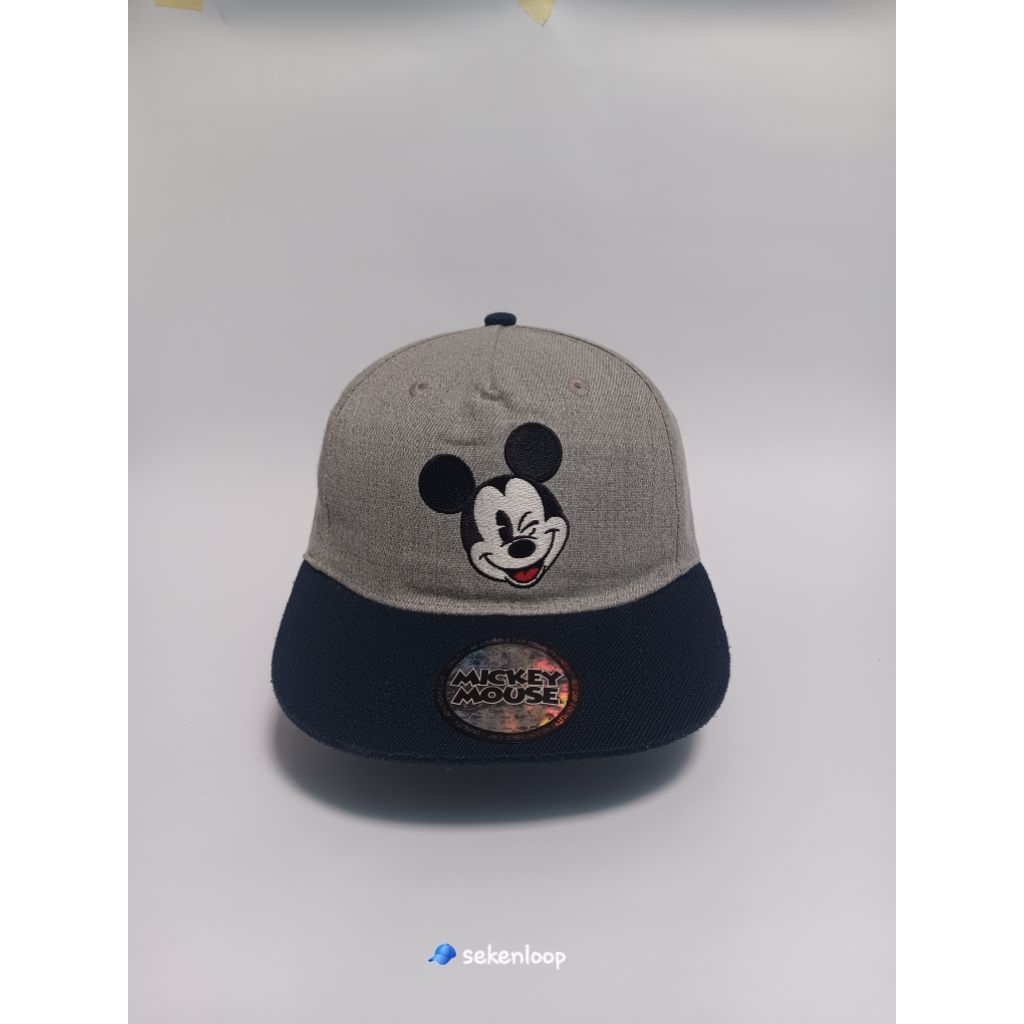 Topi Anak H&M Disney Mickey Mouse Original Grey Navy Kids Cap Second Preloved Like New