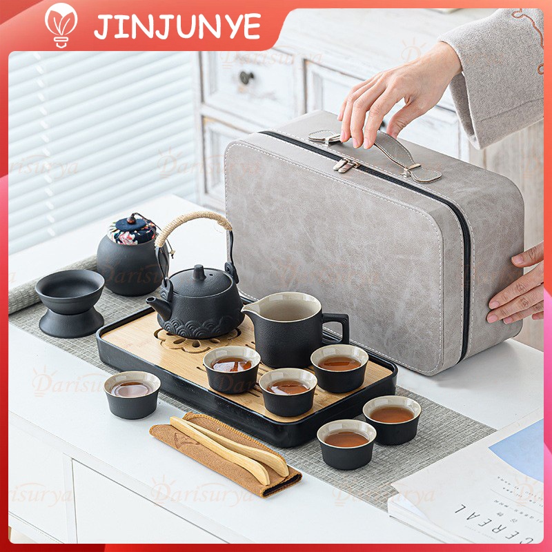 Tea Set Gift Set Chinese Kado Murah Souvenir Tea Pot Set Tea Tray Pot Set Tea set YJI