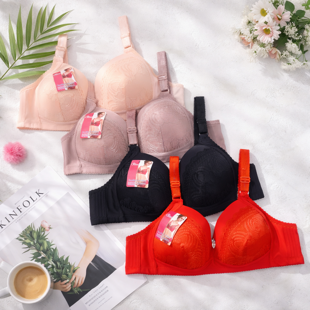 POLINI Bra Jumbo Tanpa Kawat Busa Tipis Size 38-44 Cup B/C Kait 3 G433