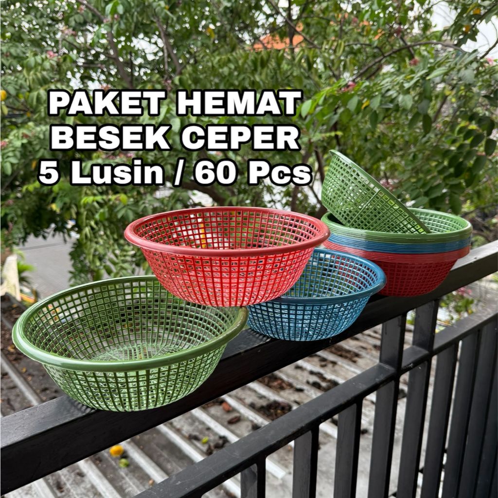 PAKET HEMAT Besek Ceper 5 Lusin / 60 Pcs Besek Plastik Ceting Besek Hajatan Syukuran Slametan Wadah 