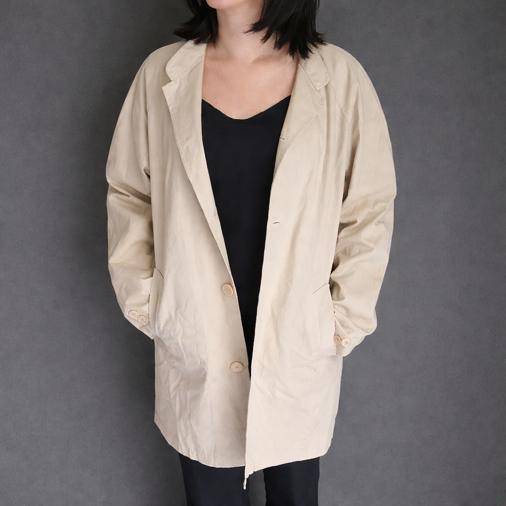 [New] Long Coat Outer Blazer Luaran Jumbo Big Size Wanita Cream