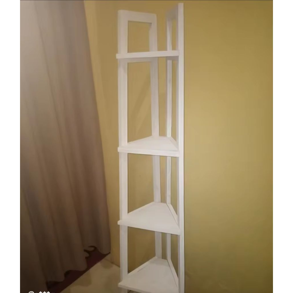 Rak bunga | Rak sudut 5 sekat minimalis tinggi 150cm bahan full kayu hutan