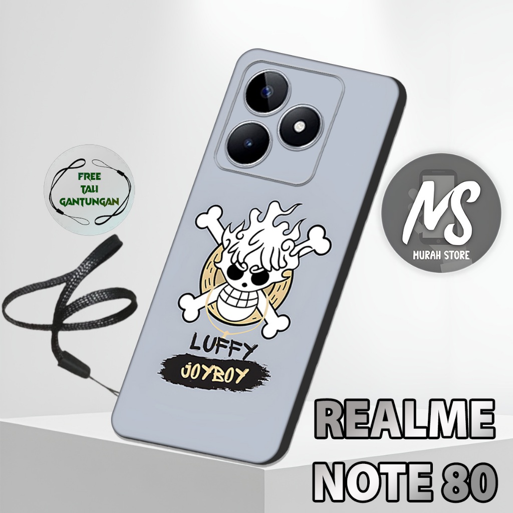 MS6 / Softcase Karet  REALME NOTE 80 + TALI GANTUNGAN HP / Motif Anime / Case Hp REALME NOTE 80 / Si