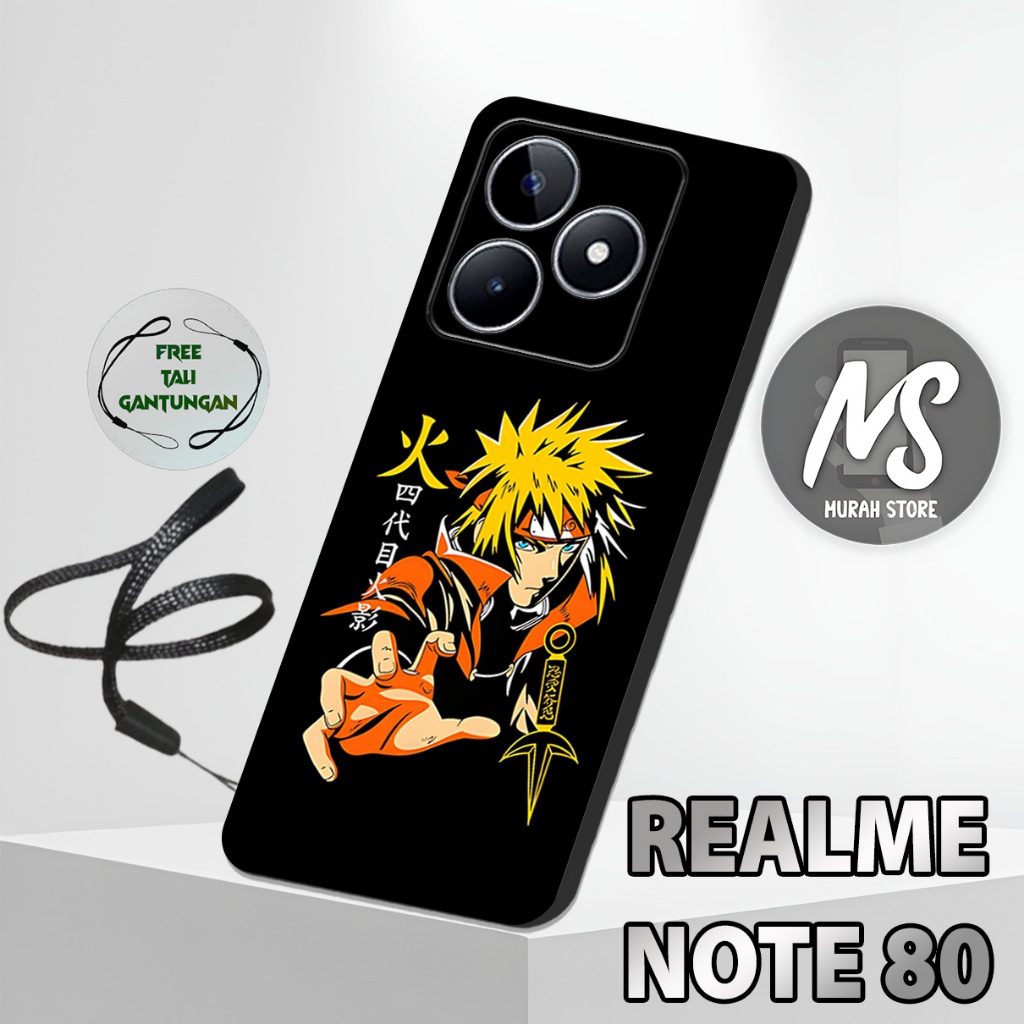 MS9 / Softcase Karet  REALME NOTE 80 + TALI GANTUNGAN HP / Motif Anime / Case Hp REALME NOTE 80 / Si