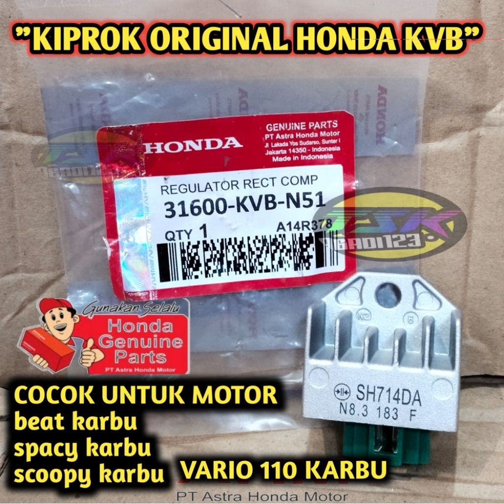 KIPROK REGULATOR HONDA BEAT KARBU,SPACY KARBU, SCOOPY KARBU, KIPROK ORIGINAL KODE KVB