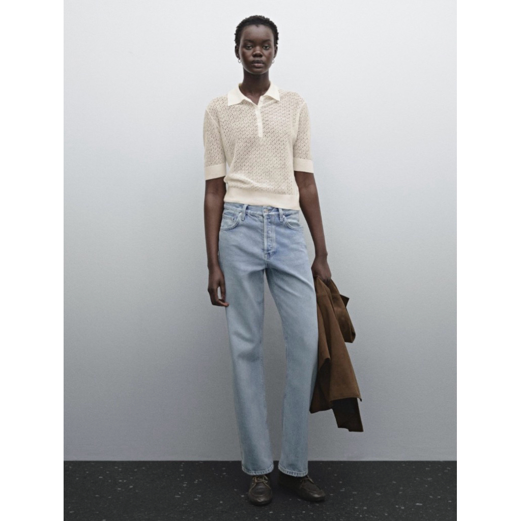 Wool polo shirt massimo dutti