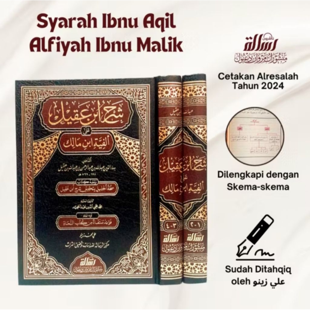 SYARAH IBNU AQIL CETAKAN MUASSASAH AR-RISALAH  2 JILID