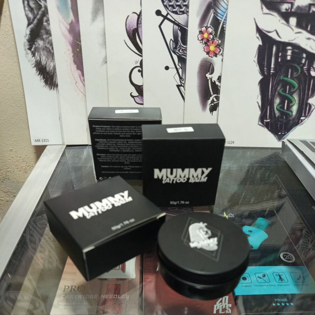MUMMY Tattoo aftercare- Mummy Tattoo Balm 50gr - Mummy sealent gel 30ml - Mummy Care Lotion 237ml / 