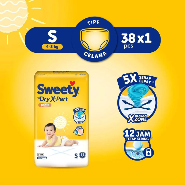 Pampers Sweety Bronze Dry X-pert Kemasan Kecil / Popok Bayi Sweety Bronze Dry X-Pert / Sweety Bronze