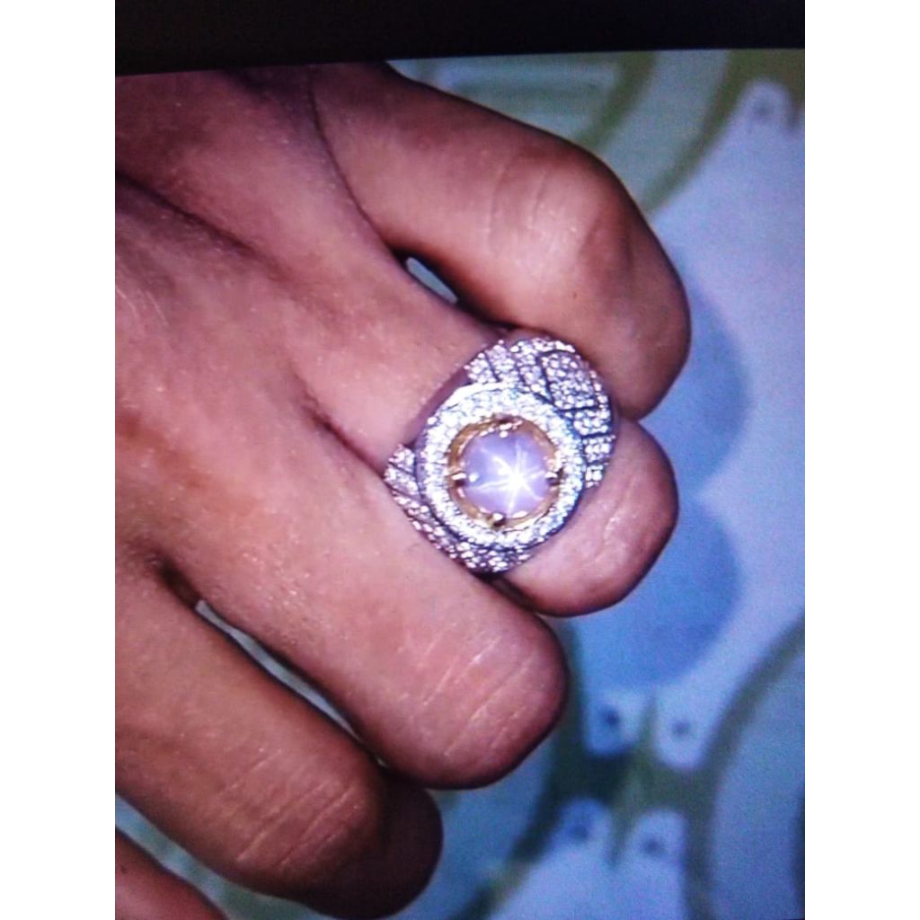 Dobel Star bayangan Purple Safir,dengan memo.