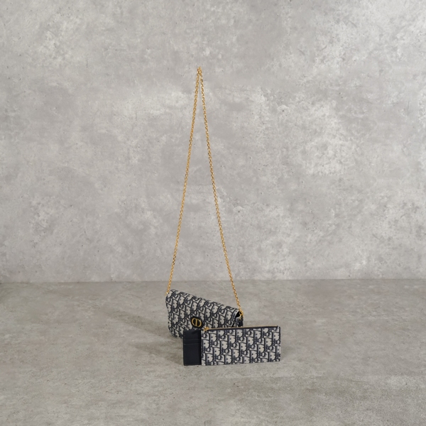 Tas CD MONTAIGNE 30 OBLIQUE BEIGE POUCH CHAIN SHOULDER BAG 100% ORIGINAL