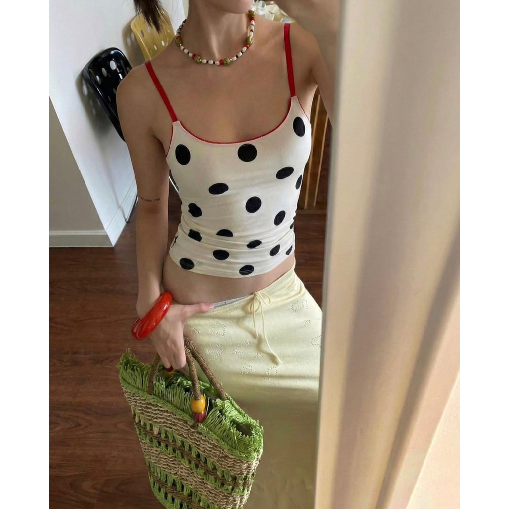 DEBUTE - poka red tank top