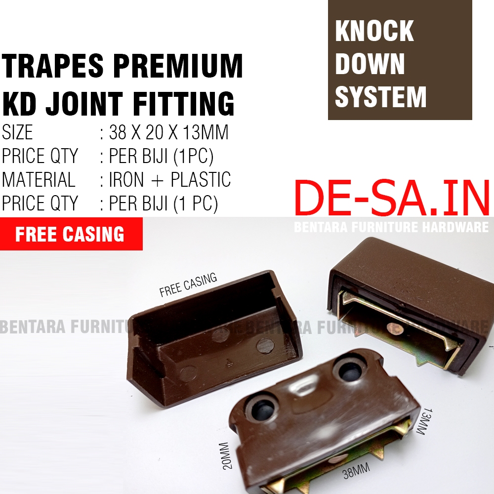 TSM TR-40 TRAPES 38 X 20 X 13MM PUTIH COKLAT WHITE BROWN - UNTUK AMBALAN SIKU / KD KNOCK DOWN FURNIT