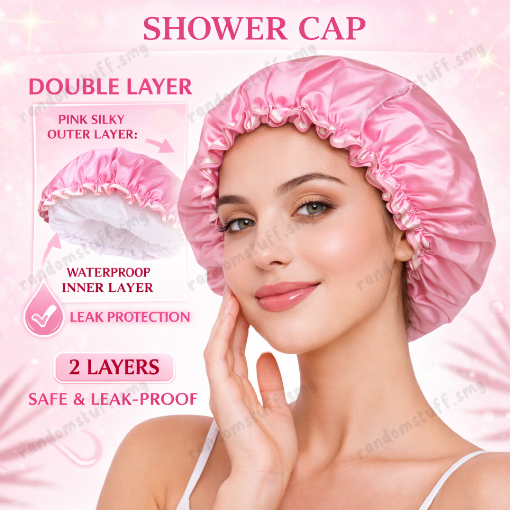 SHOWER CAP PREMIUM SATIN HAIR BONNET SHOWER CAP ANTI AIR SHOWER CAP SATIN