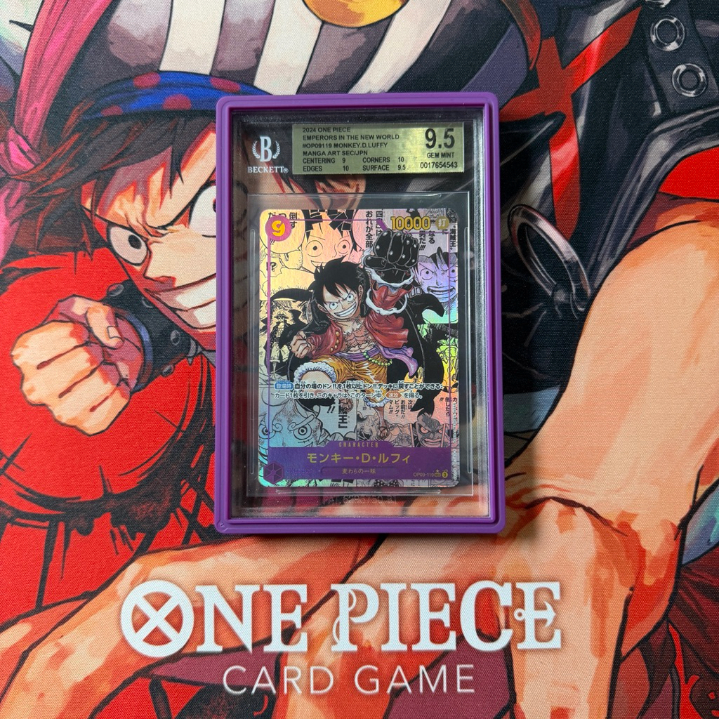 Kartu One Piece Card Game Monkey D Luffy Manga Sec Parallel OP09-119 BGS / BECKETT 9.5 setara PSA 10