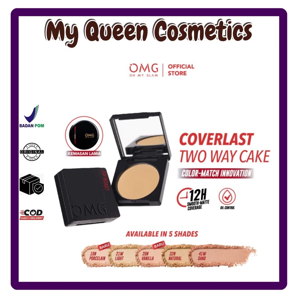 OMG Oh My Glam Coverlast Two Way Cake 12 g - Bedak Padat