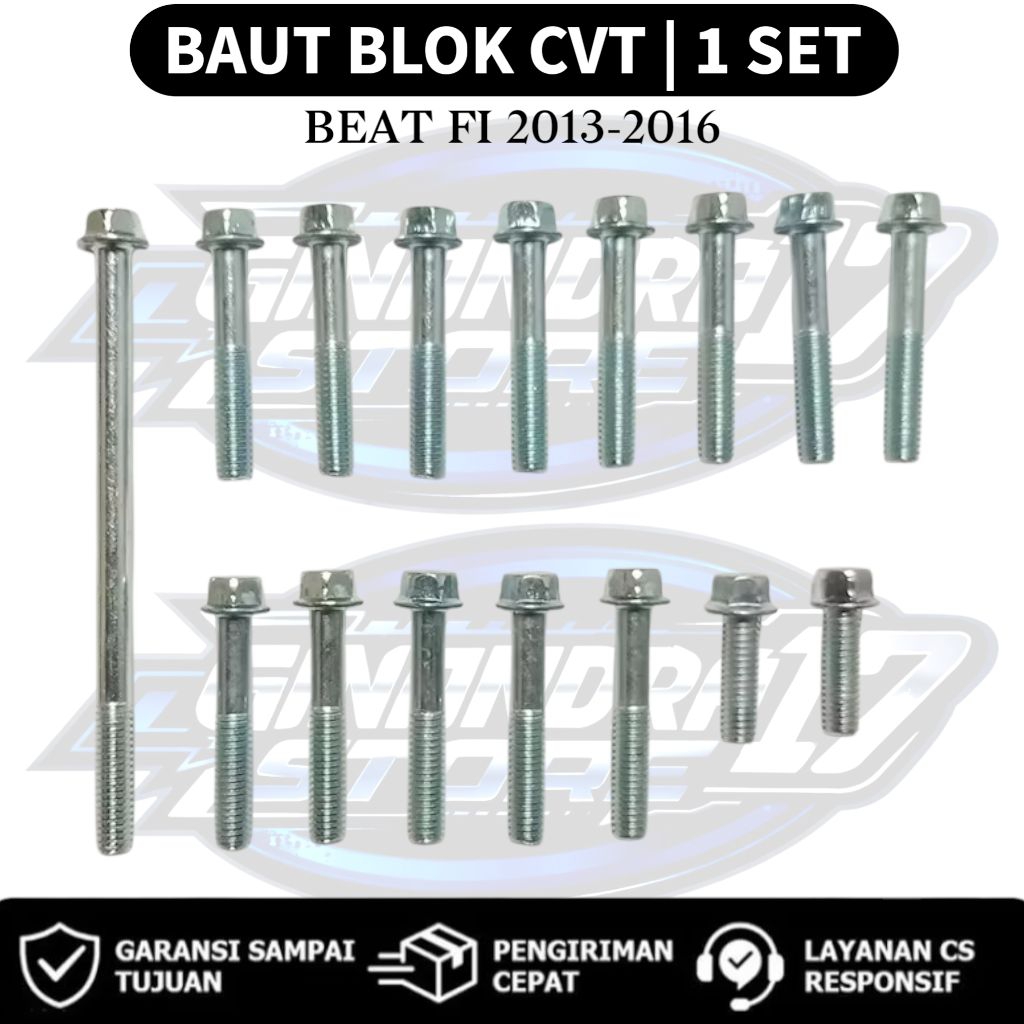 Baut Blok CVT 1 SET Honda Beat FI 2013-2016 / Baut CVT 1SET Motor Beat fi lama