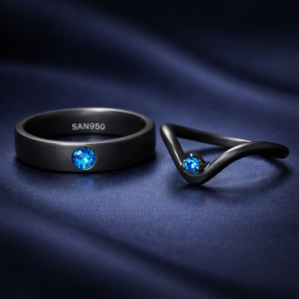 Cincin Black Series H34 - Platinum Palladium Perak - Ring Nikah Tunangan Couple Kawin