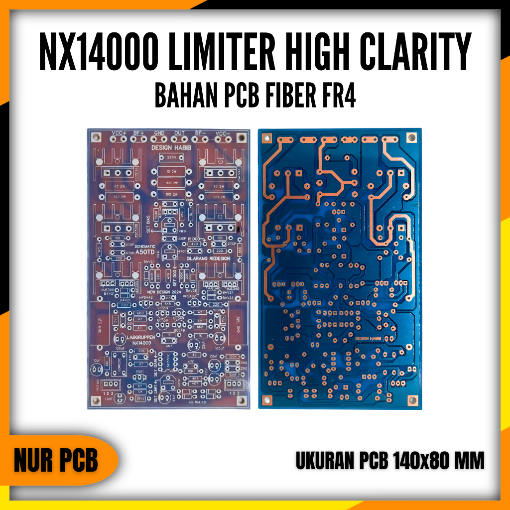 PCB Driver Power Amplifier NX14000 Limiter Mono A50TD 32-90VAC 14x8cm PA-015