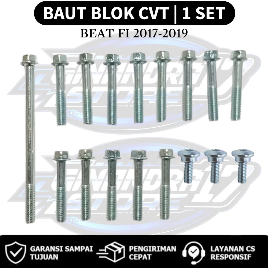 Baut Blok CVT 1 SET Honda Beat Fi Esp 2017-2020 / Baut CVT 1SET Motor Beat Esp K81